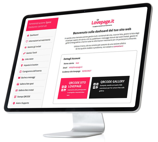 Dashboard Lovepage.it